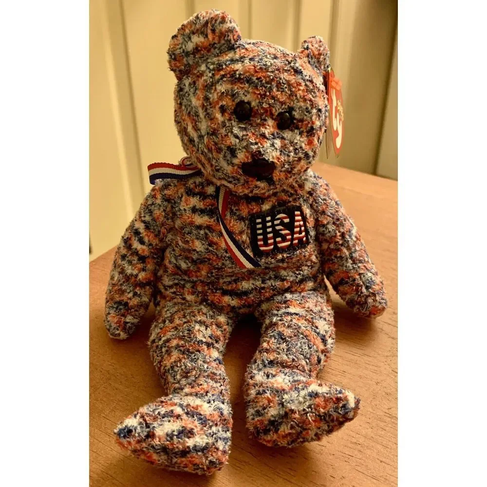 Ty Beanie‎ Babies USA the 4th of July BEAR. 2000. Retired Vintage. Errors